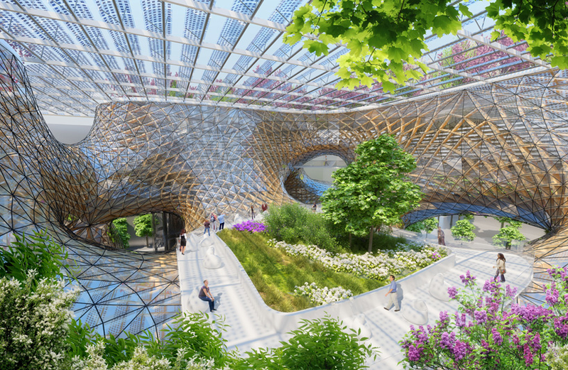 Illustration for article titled This Futuristic Megamall Wants to Make Shopping Eco-Friendly